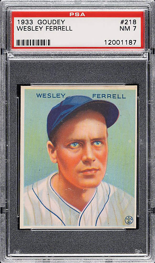 1933 R319 Goudey #218 Wesley Ferrell PSA NM 7