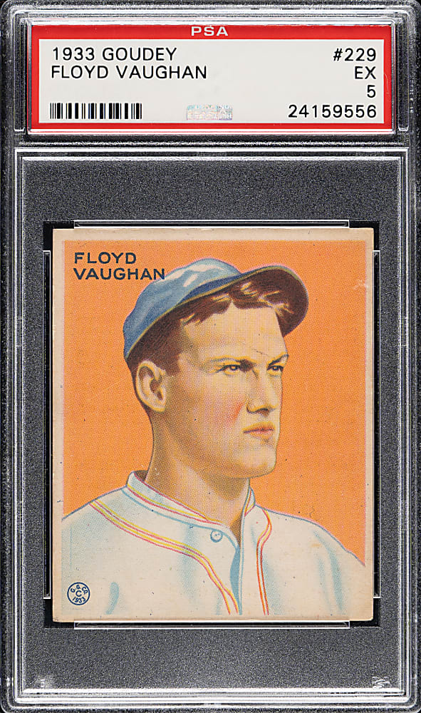 1933 R319 Goudey #229 Floyd "Arky" Vaughan PSA EX 5