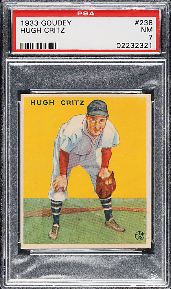 1933 R319 Goudey #238 Hugh Critz PSA NM 7