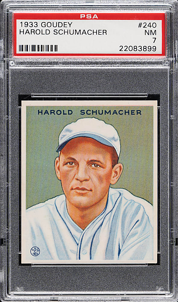 1933 R319 Goudey #240 Harold Schumacher PSA NM 7