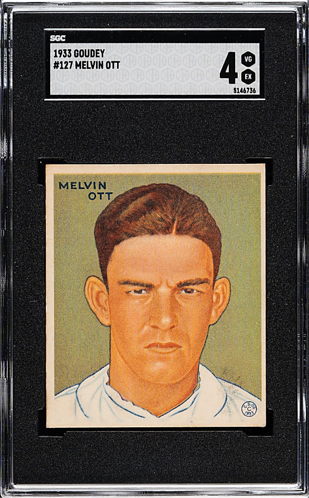 1933 R319 Goudey #127 Mel Ott SGC VG/EX 4