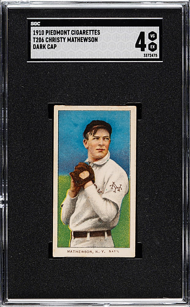 1909-1911 T206 White Border Christy Mathewson Dark Cap SGC VG/EX 4