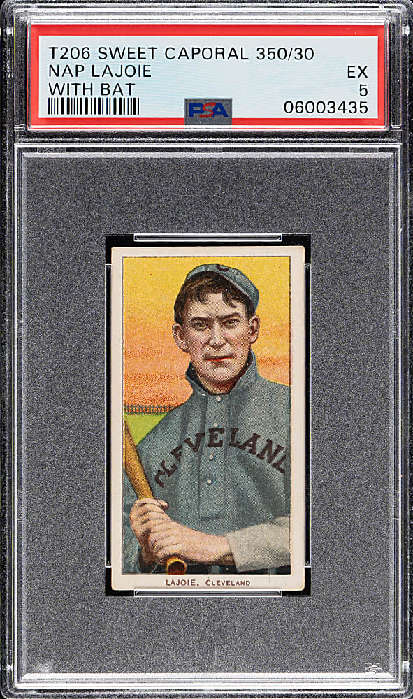 1909-1911 T206 White Border Nap Lajoie with Bat PSA EX 5