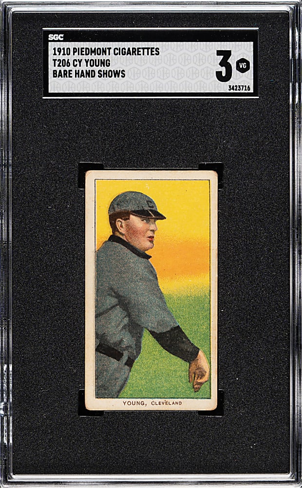 1909-1911 T206 White Border Cy Young Bare Hand Shows SGC VG 3