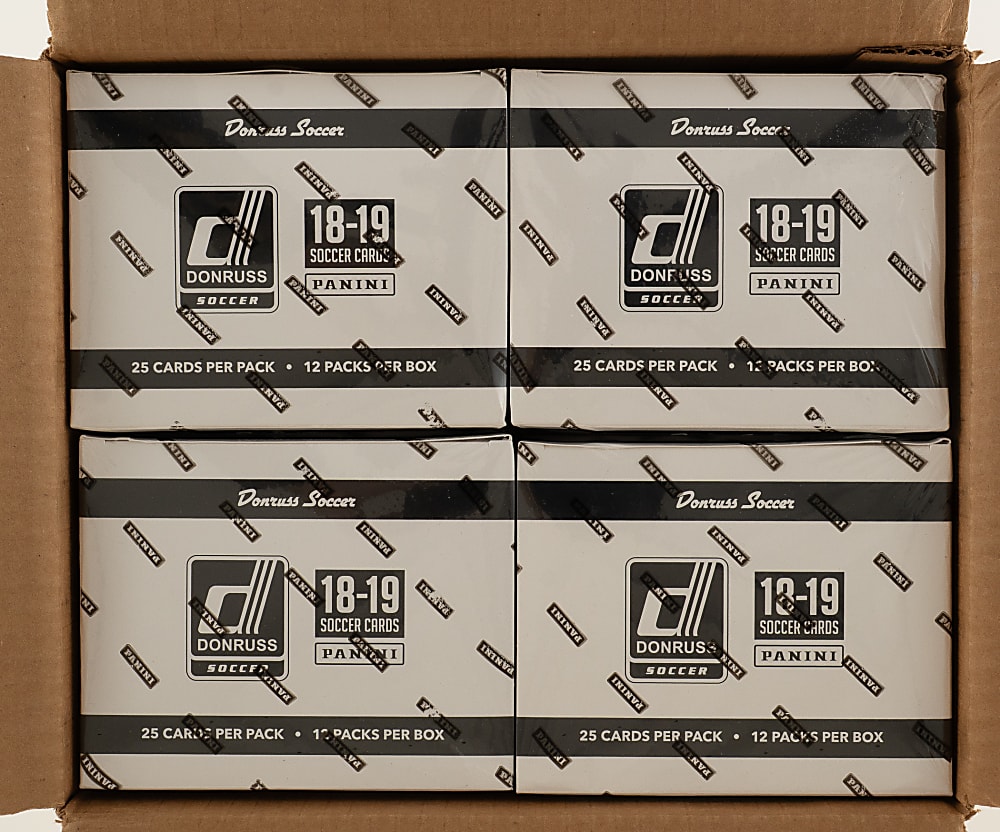 2018-2019 Panini Donruss Soccer Fat Pack Hobby Jumbo Case (12 Factory-Sealed Boxes)