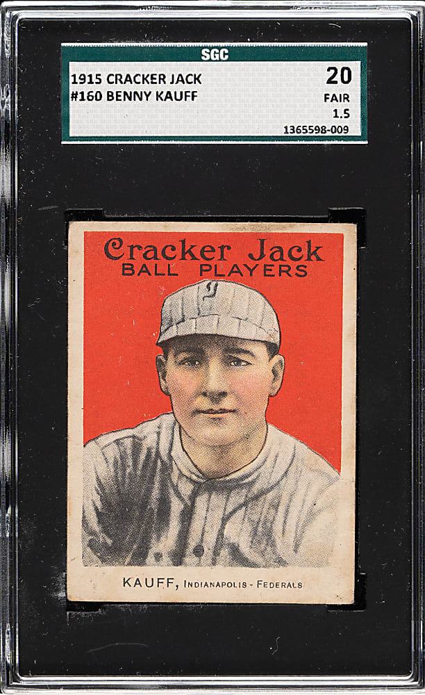 1915 E145 Cracker Jack #160 Benny Kauff SGC FAIR 20