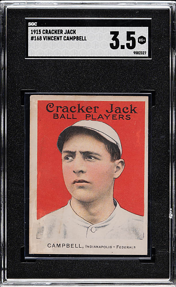 1915 E145 Cracker Jack #168 Vincent Campbell SGC VG+ 3.5