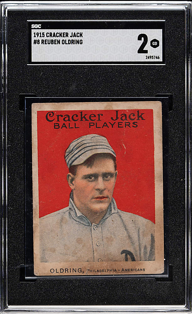 1915 E145 Cracker Jack #8 Reuben Oldring SGC GOOD 2