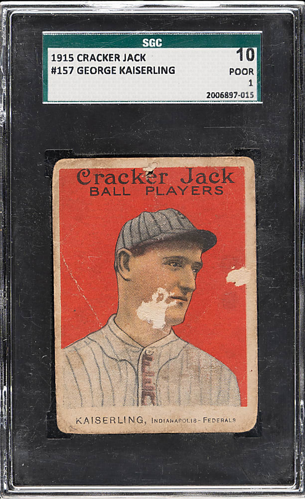 1915 E145 Cracker Jack #157 George Kaiserling SGC POOR 10
