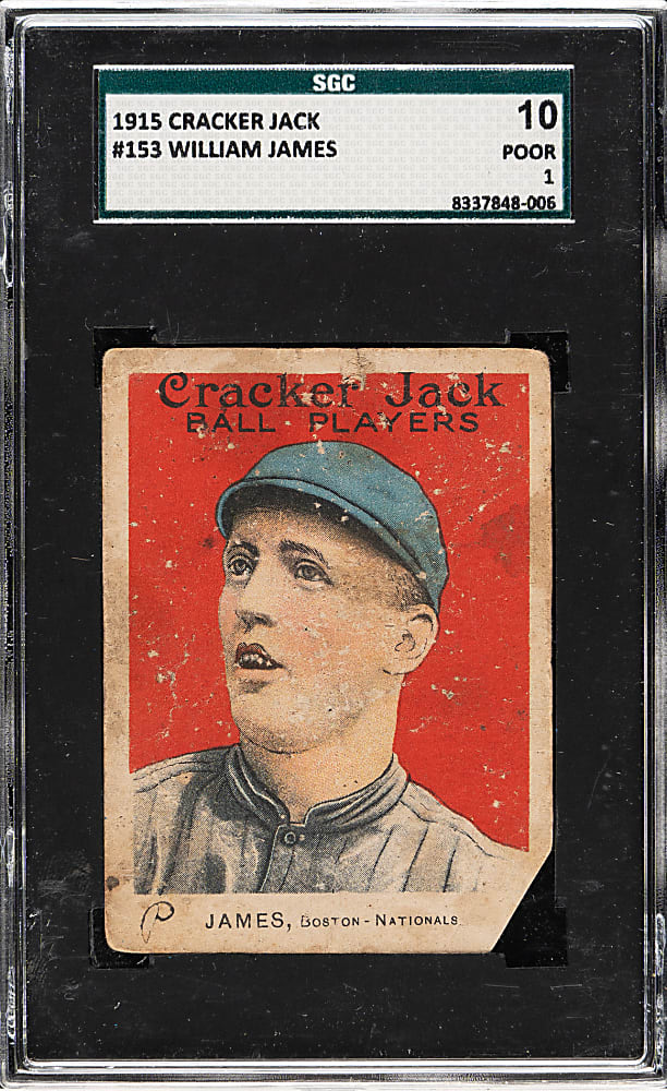 1915 E145 Cracker Jack #153 William James SGC POOR 10