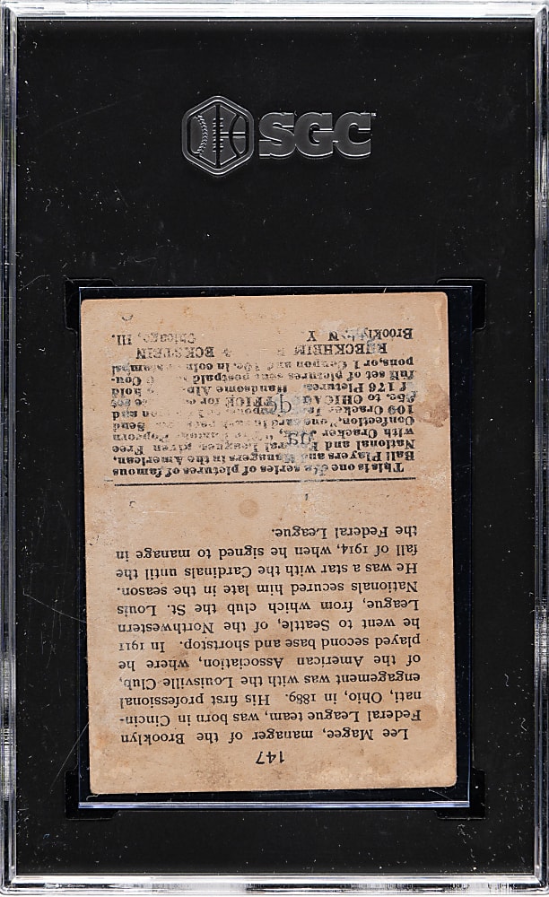1915 E145 Cracker Jack #147 Lee Magee SGC POOR 1