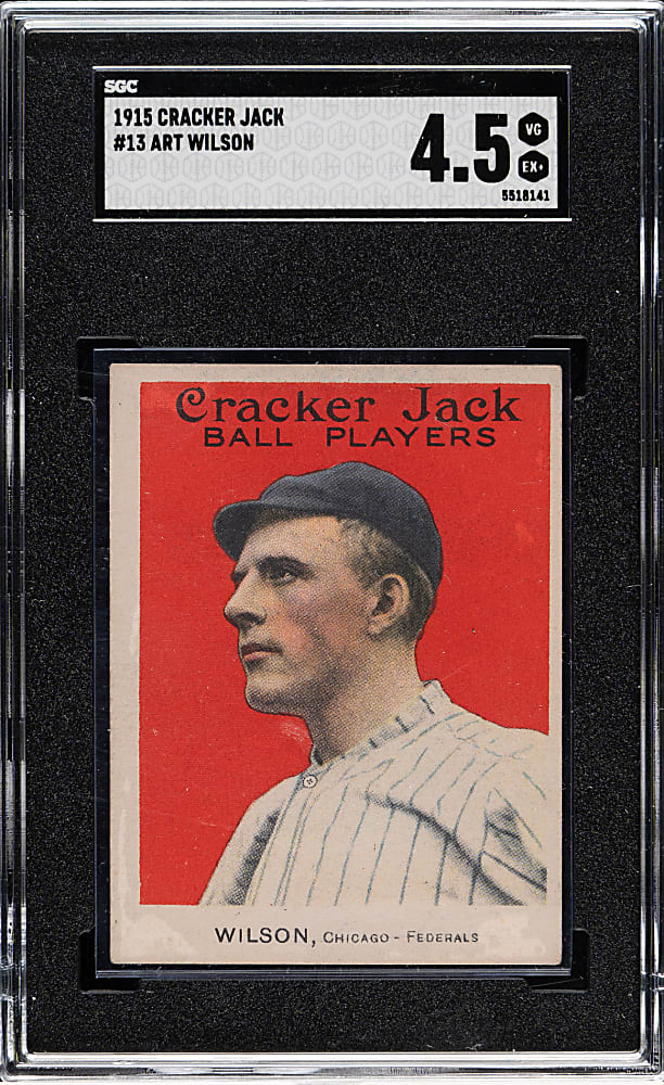 1915 E145 Cracker Jack #13 Art Wilson SGC VG/EX+ 4.5