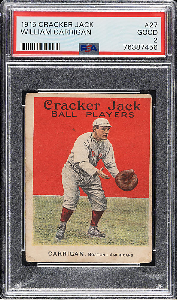 1915 E145 Cracker Jack #27 William Carrigan PSA GOOD 2