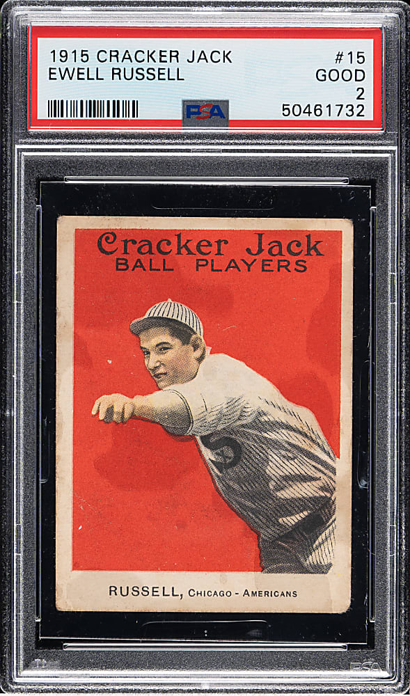 1915 E145 Cracker Jack #15 Ewell Russell PSA GOOD 2