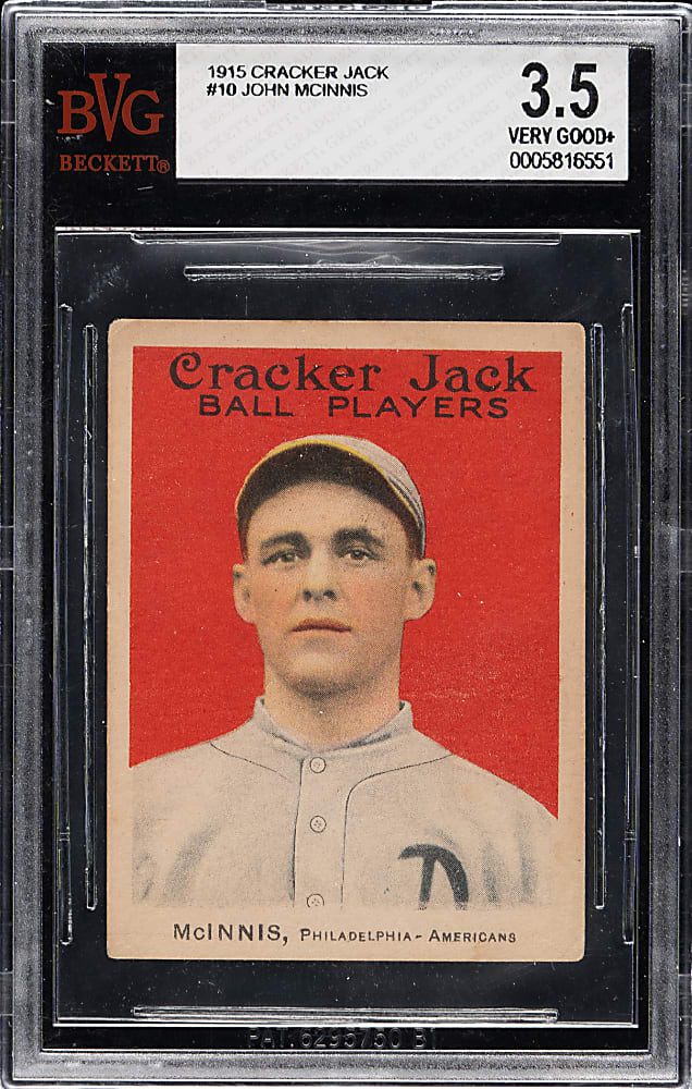 1915 E145 Cracker Jack #10 John McInnis BVG VG+ 3.5