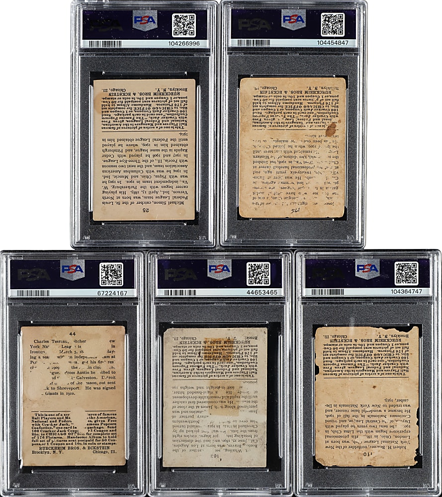 1915 E145 Cracker Jack PSA Authentic Collection (5)