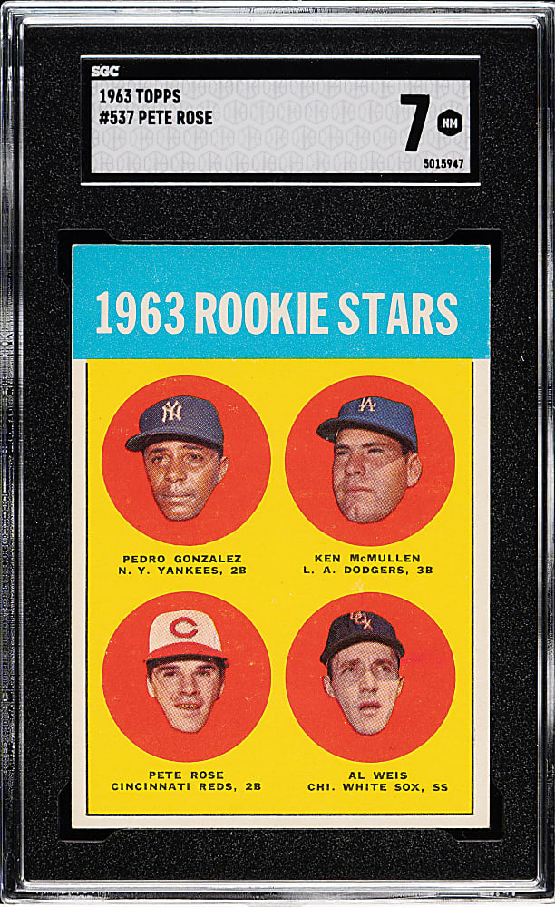 1963 Topps #537 Pete Rose Rookie SGC NM 7