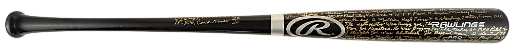 Denny McLain Signed Bat with Handwritten Story of Giving Up Mantle's 535th Home Run and Career Accolades Inscriptions - JSA