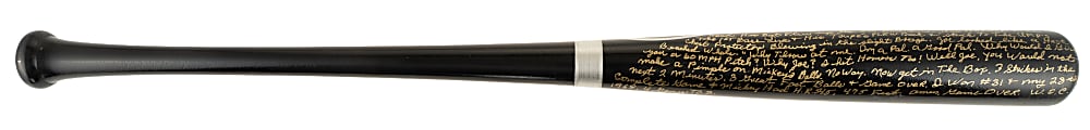 Denny McLain Signed Bat with Handwritten Story of Giving Up Mantle's 535th Home Run and Career Accolades Inscriptions - JSA