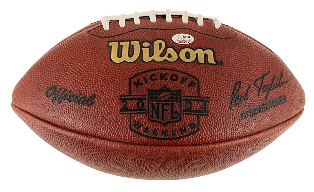 Jim Brown Signed Football with "HOF 71" Inscription - SGC