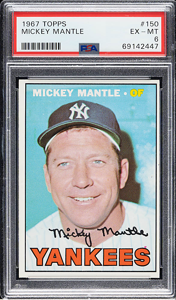 1967 Topps #150 Mickey Mantle PSA EX-MT 6