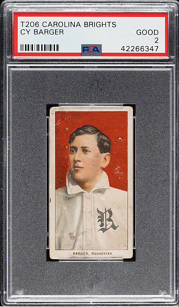1909-1911 T206 White Border Cy Barger PSA GOOD 2 - Carolina Brights Back
