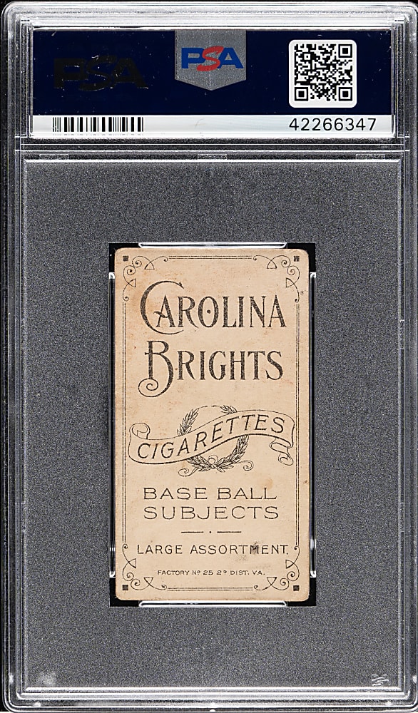 1909-1911 T206 White Border Cy Barger PSA GOOD 2 - Carolina Brights Back