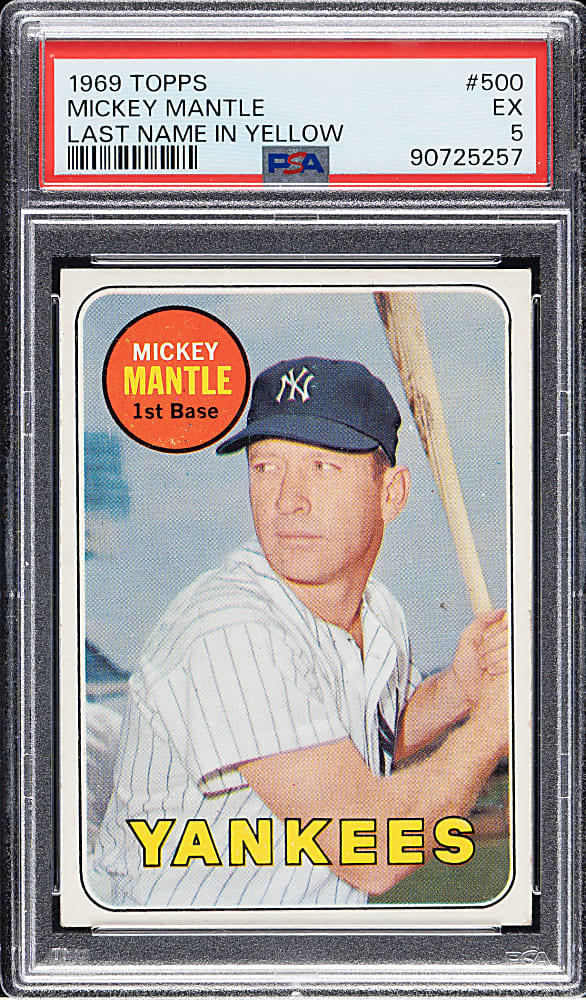 1969 Topps #500 Mickey Mantle PSA EX 5