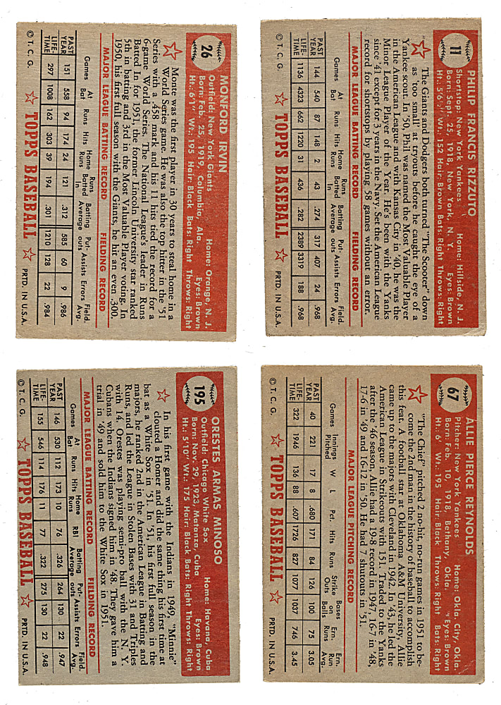 1952 Topps Low-Number Collection (89)