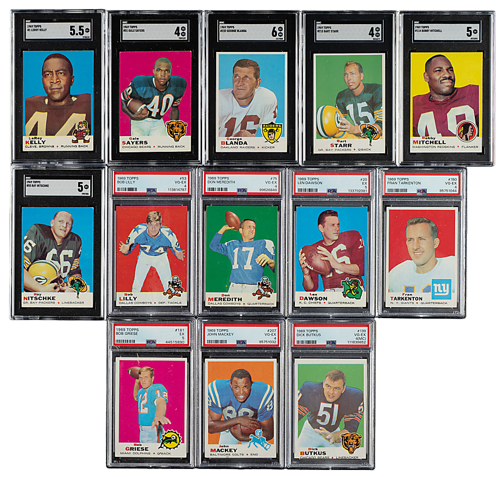 1969 Topps Football Complete Set (263) Including 17 PSA- and SGC-Graded Cards