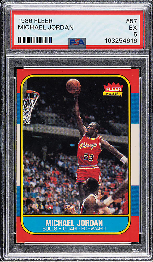 1986-1987 Fleer Basketball #57 Michael Jordan Rookie PSA EX 5
