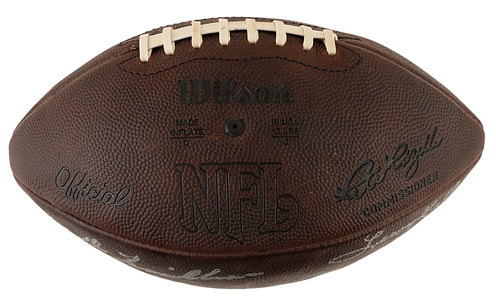 Cleveland Browns Hall of Famer Multi-Signed Football Including Jim Brown, Paul Warfield, and Leroy Kelly - JSA