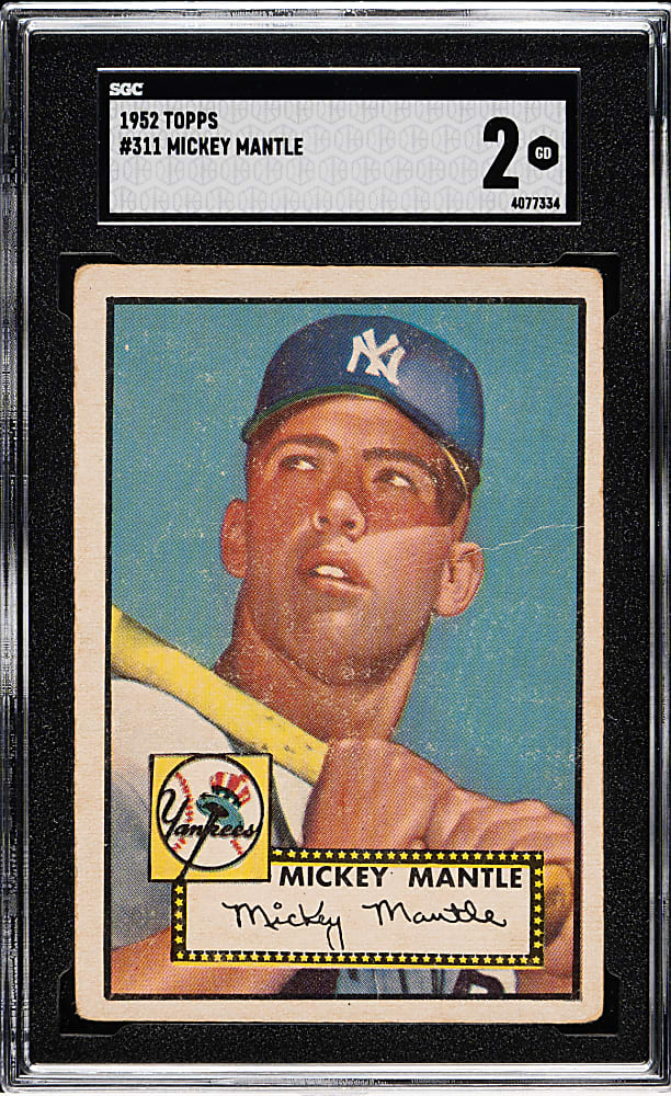 1952 Topps #311 Mickey Mantle SGC GOOD 2