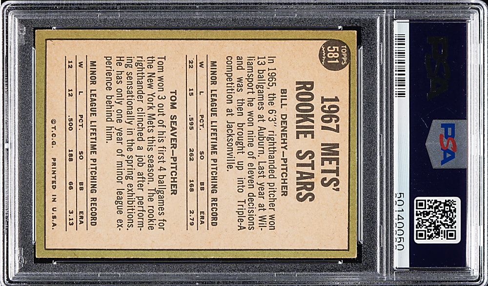 1967 Topps #581 Tom Seaver Rookie PSA EX-MT 6