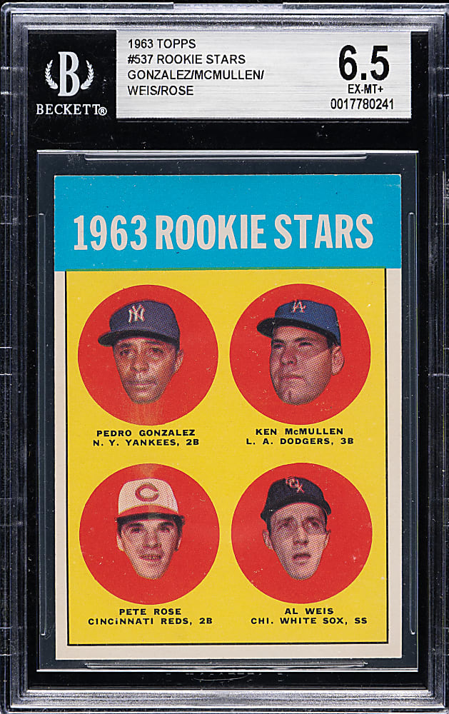 1963 Topps #537 Pete Rose Rookie BGS EX-MT+ 6.5
