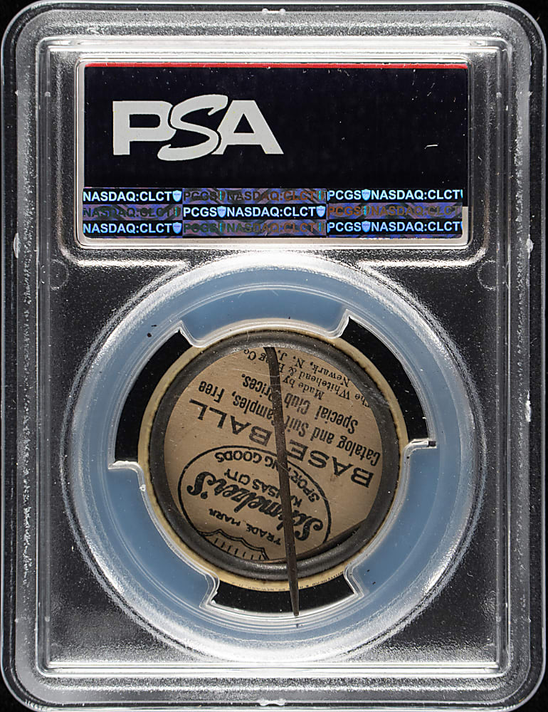 1915 Schmelzer's Sporting Goods Ty Cobb Advertising Pin PSA EX-MT 6
