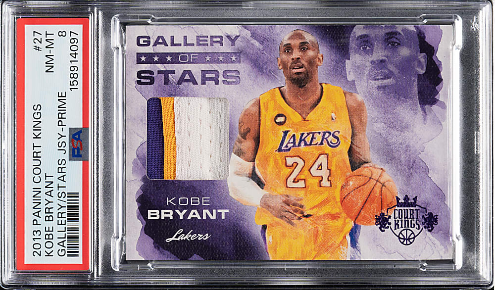 2013-2014 Panini Court Kings Gallery of Stars Jersey Basketball #27 Kobe Bryant Prime #5/5 PSA NM-MT 8