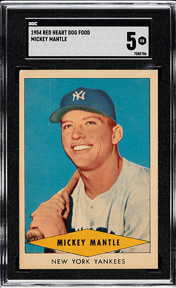 1954 Red Heart Dog Food Mickey Mantle SGC EX 5