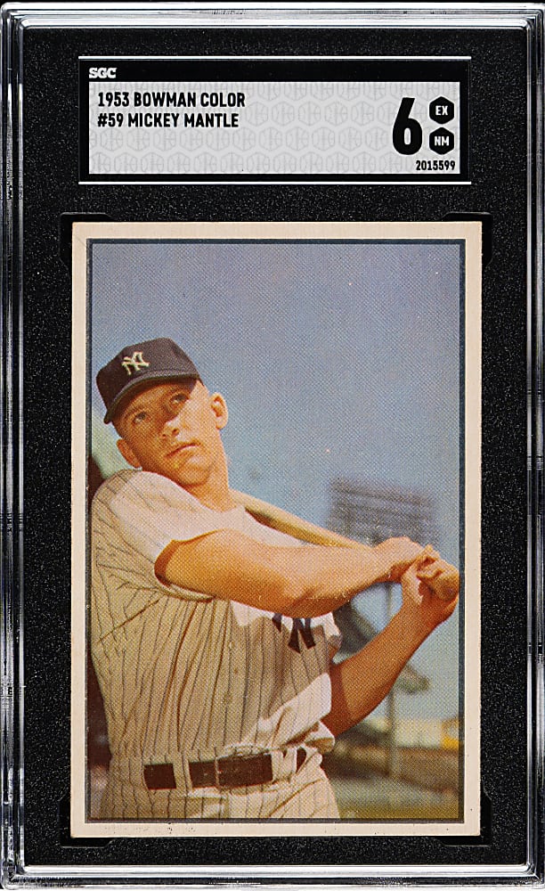 1953 Bowman Color #59 Mickey Mantle SGC EX/NM 6
