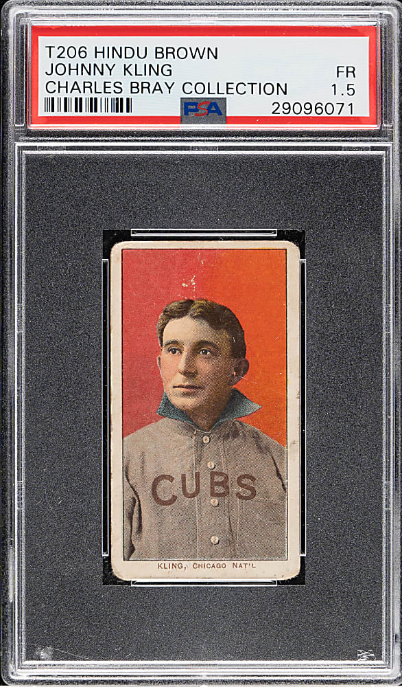 1909-1911 T206 White Border Johnny Kling PSA FAIR 1.5 - Brown Hindu Back (Charles Bray Collection)