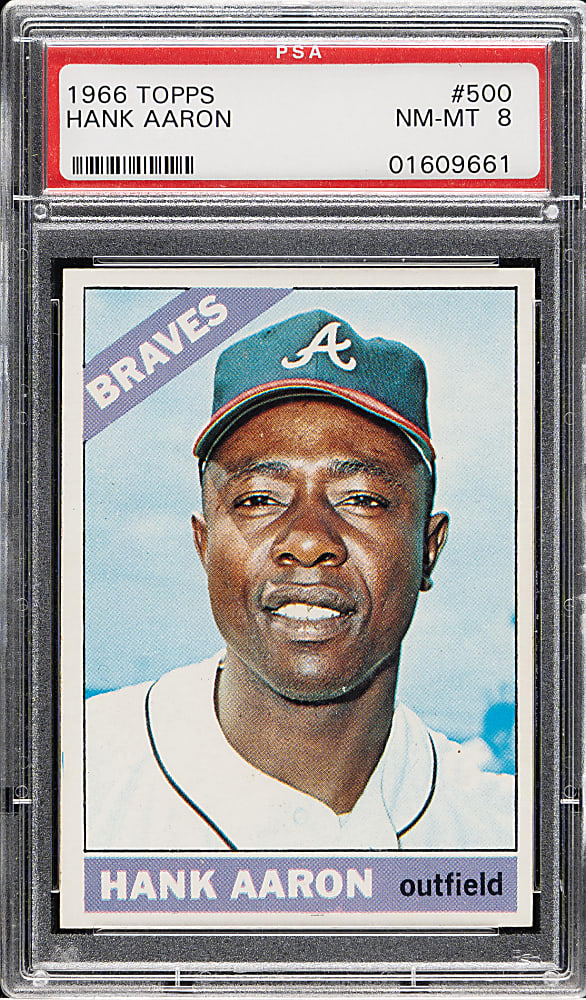1966 Topps #500 Hank Aaron PSA NM-MT 8