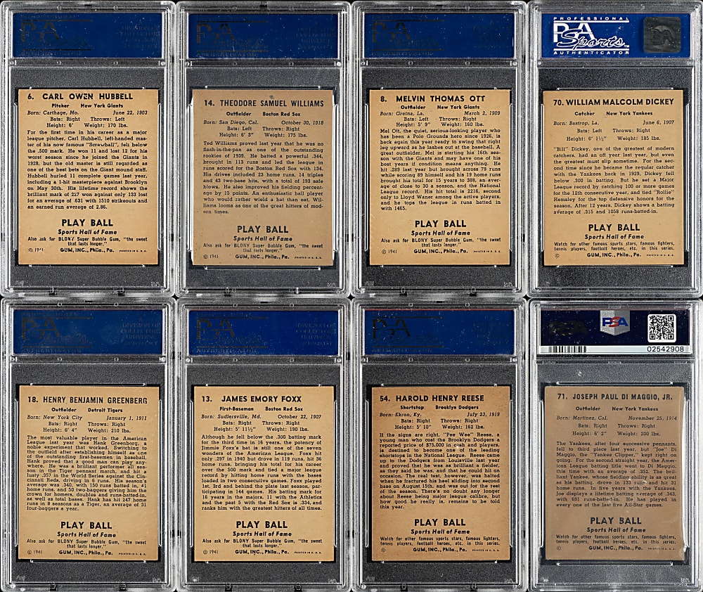 1941 R336 Play Ball Complete Set (72): #11 PSA Set Registry (6.01 GPA)