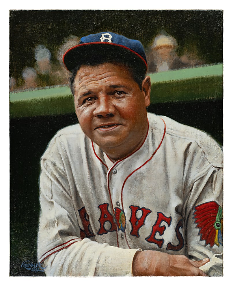 Babe Ruth Boston Braves Original 16 x 20 Artwork by Graig Kreindler