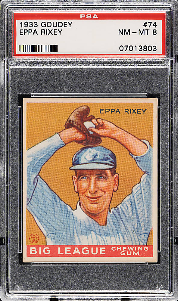 1933 R319 Goudey #74 Eppa Rixey PSA NM-MT 8 - Highest Graded!