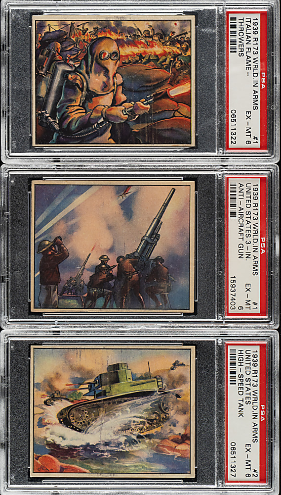 1939 R173 Gum, Inc. "The World in Arms" PSA-Graded Complete Set (48)