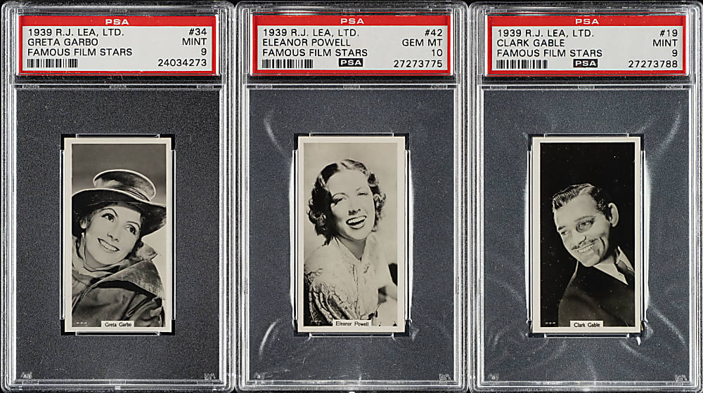 1939 R. J. Lea "Famous Film Stars" PSA-Graded Complete Set (54)
