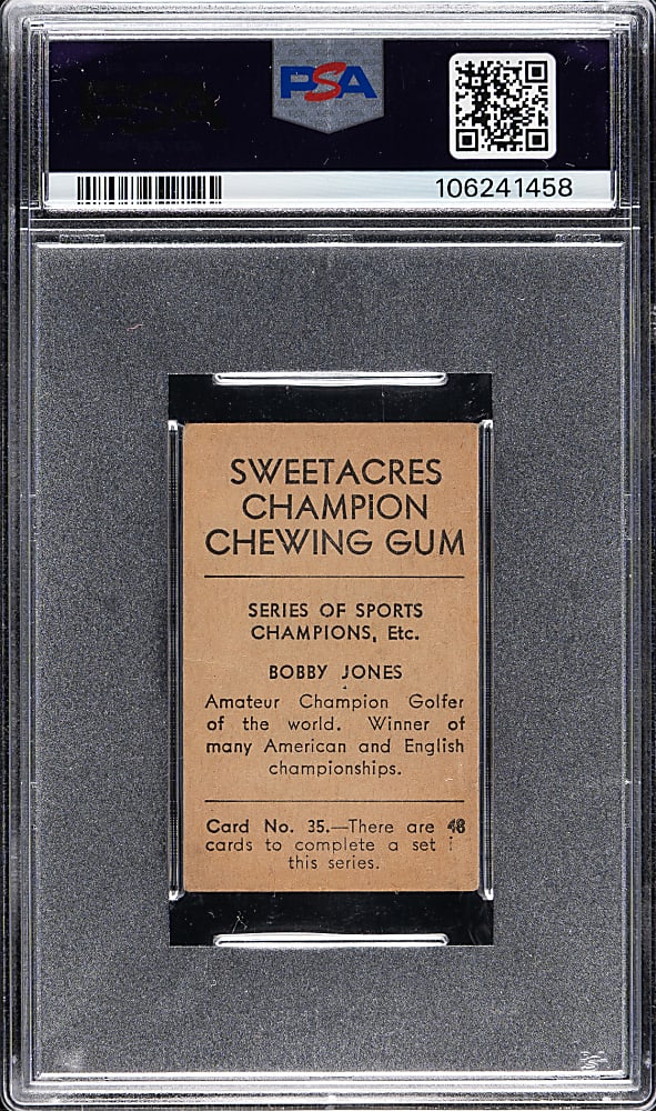 1932 Sweetacres Sports Champions #35 Bobby Jones PSA GOOD+ 2.5