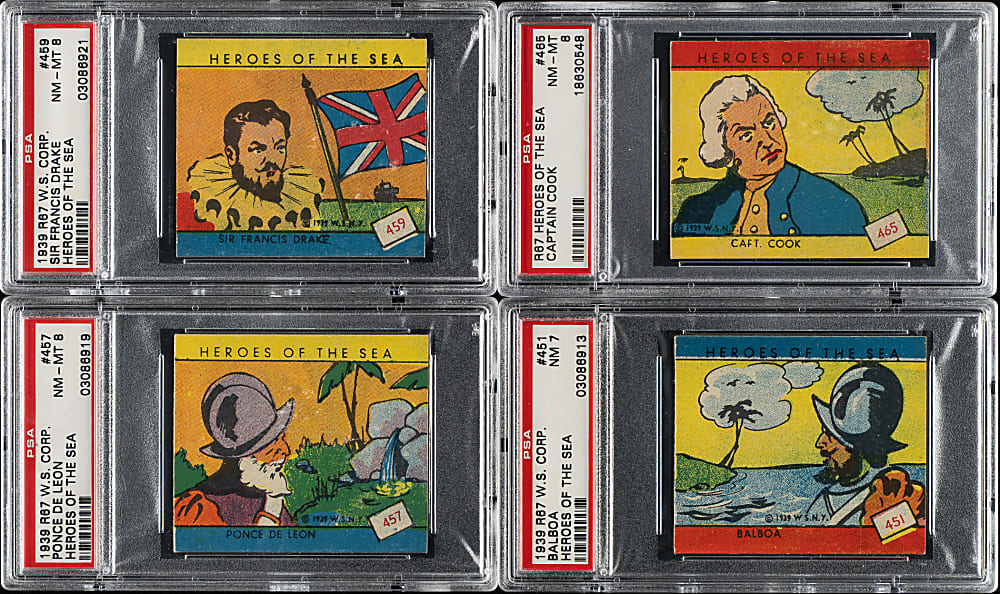 1939 R67 W.S. Corporation Heroes of the Sea PSA-Graded Near-Complete Set (23/24)