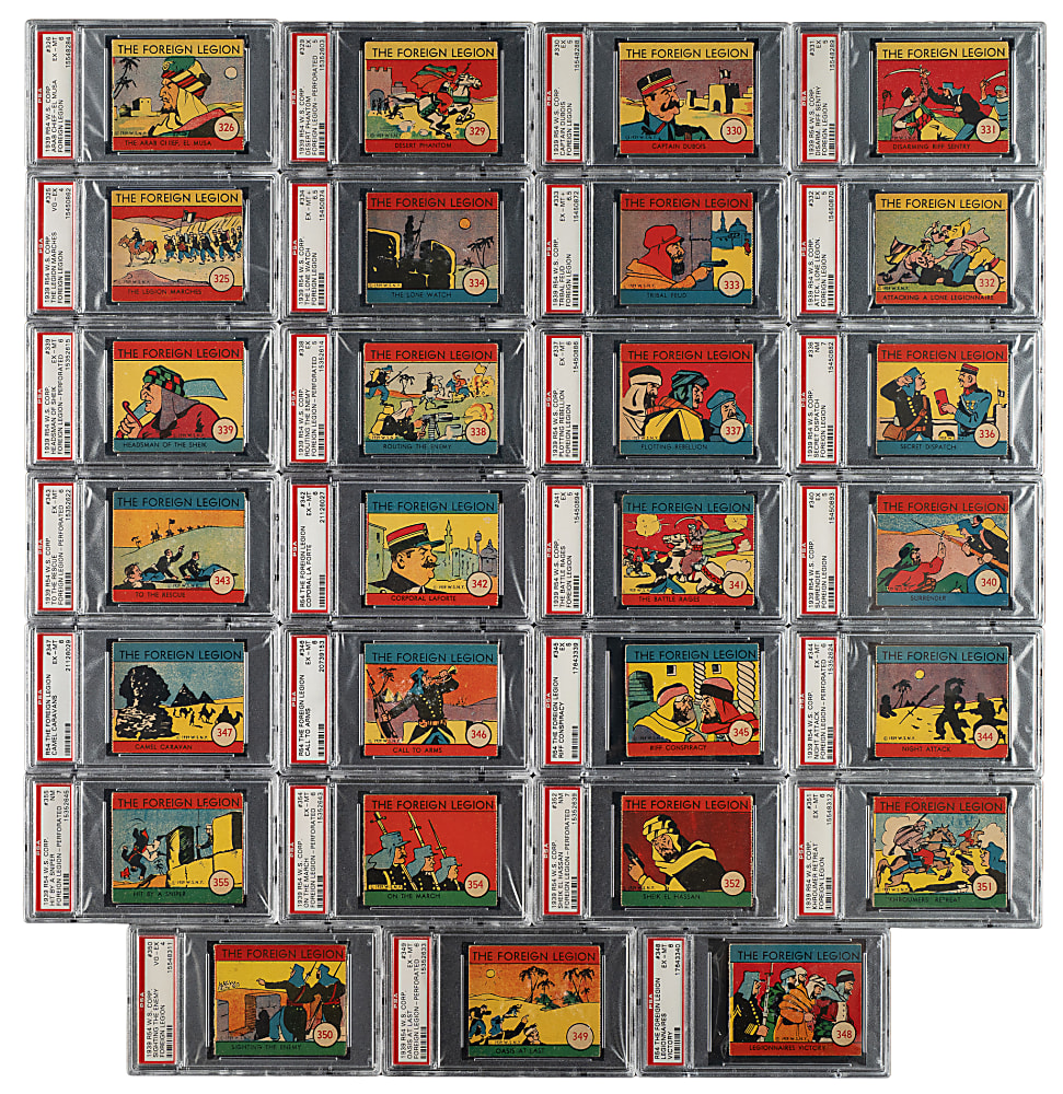 1939 R54 W.S. Corporation "The Foreign Legion" PSA-Graded Partial Set (31/48)