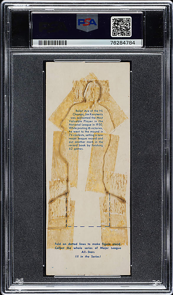 Exceedingly Rare 1951 Topps Major League All-Stars Jim Konstanty PSA Authentic